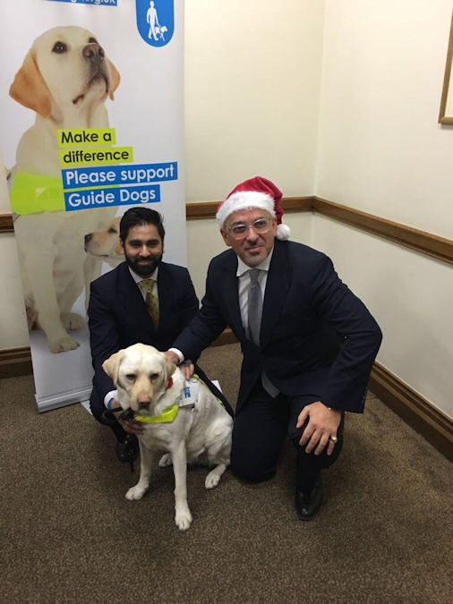 Nadhim Zahawi attends Guide Dogs event in Parliament.