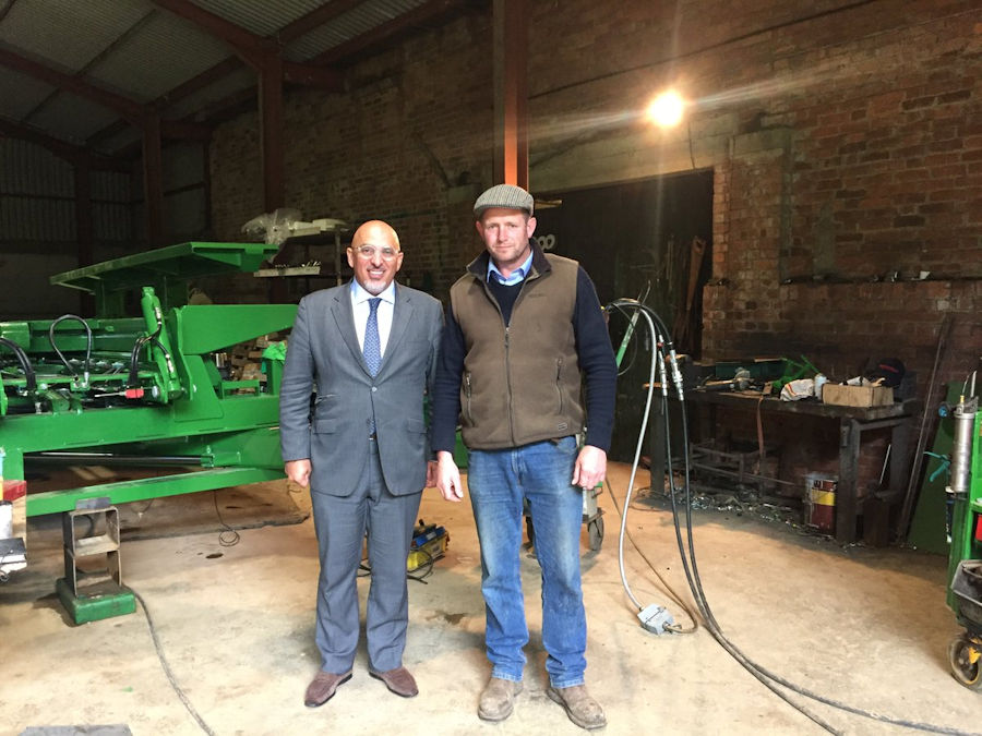 Nadhim Zahawi visits agricultural equipment manufacturer Heath Engineering.