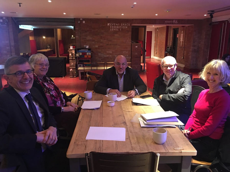 Nadhim Zahawi and the judging panel of the Stratford on Avon Independent Shop Awards 2017.