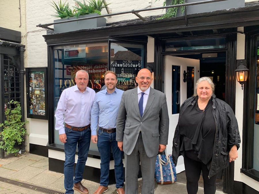 Nadhim Zahawi visits Loxley's John and Jonathan Lea and Flair Gougoulia of El Greco.