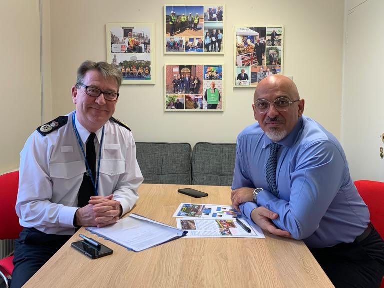 Nadhim Zahawi MP meets Chief Constable for Warwickshire, Martin Jelley.