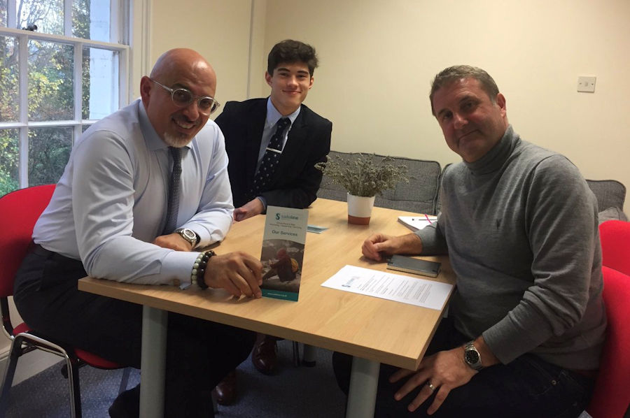 Nadhim Zahawi meets Neil Henderson, Chief Executive of the charity Safeline who work in Stratford-on-Avon supporting victims of sexual abuse.