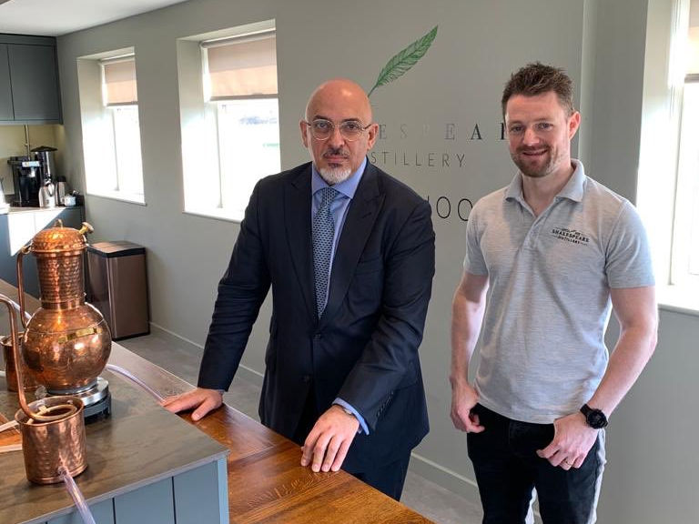 Nadhim Zahawi visits Shakespeare Distillery and meets with founder Simon Picken.