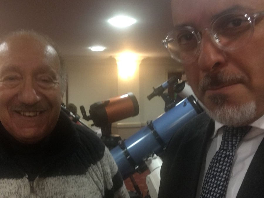 Nadhim Zahawi visits Stratford upon Avon Astronomical Society at Henley Golf Club with George Matheou.