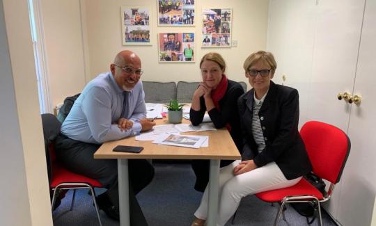 Nadhim Zahawi meets with Marion Homer from Stratford Food Bank and Sara Apsley from Stratford Town Trust